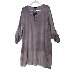 New‎ Fashion Fuse Tunic Top Women's Size 1X Long Sleeve Stretch Soft Ruffle